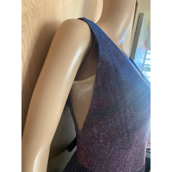 Cinderella Divine Maxi Dress #CH211 Pleated Glitter Metallic Purple Sz M EUC - Picture 13 of 16